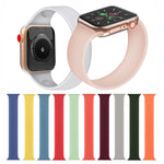 สายรัดข้อมือซิลิโคนยืดหยุ่นสีพื้นสำหรับ Apple Watch Series 5 & 4 40 มม. / 3 & 2 & 1 38 มม., ขนาด:S 130 มม., S 130 มม., M 143 มม., L 156 มม.