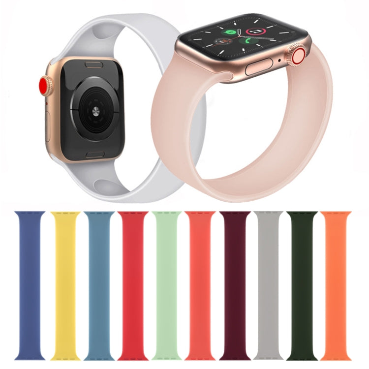 สายรัดข้อมือซิลิโคนยืดหยุ่นสีพื้นสำหรับ Apple Watch Series 5 & 4 40 มม. / 3 & 2 & 1 38 มม., ขนาด:S 130 มม., S 130 มม., M 143 มม., L 156 มม.