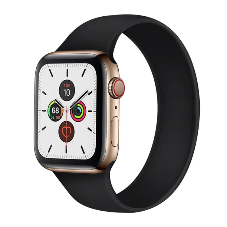 สายรัดข้อมือซิลิโคนยืดหยุ่นสีพื้นสำหรับ Apple Watch Series 5 & 4 44 มม. / 3 & 2 & 1 42 มม., ขนาด:S 130 มม., S 130 มม., ขนาด:M 143 มม., M 143 มม., ขนาด:L 156 มม., L 156 มม.
