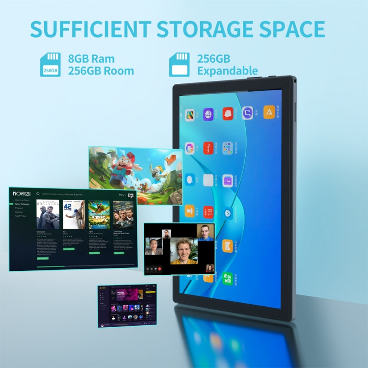 แท็บเล็ต BDF P70 4G LTE 10.1 นิ้ว, Android 12 MTK6762 Octa Core, รองรับ Dual SIM, ปลั๊ก EU, 8GB+256GB