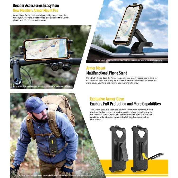 Ulefone Armor X13, โทรศัพท์กันกระแทก IP68/IP69K, หน้าจอ 6.52 นิ้ว Android 15 MediaTek Helio G36 Octa Core, เครือข่าย: 4G, NFC, OTG, 6GB+64GB