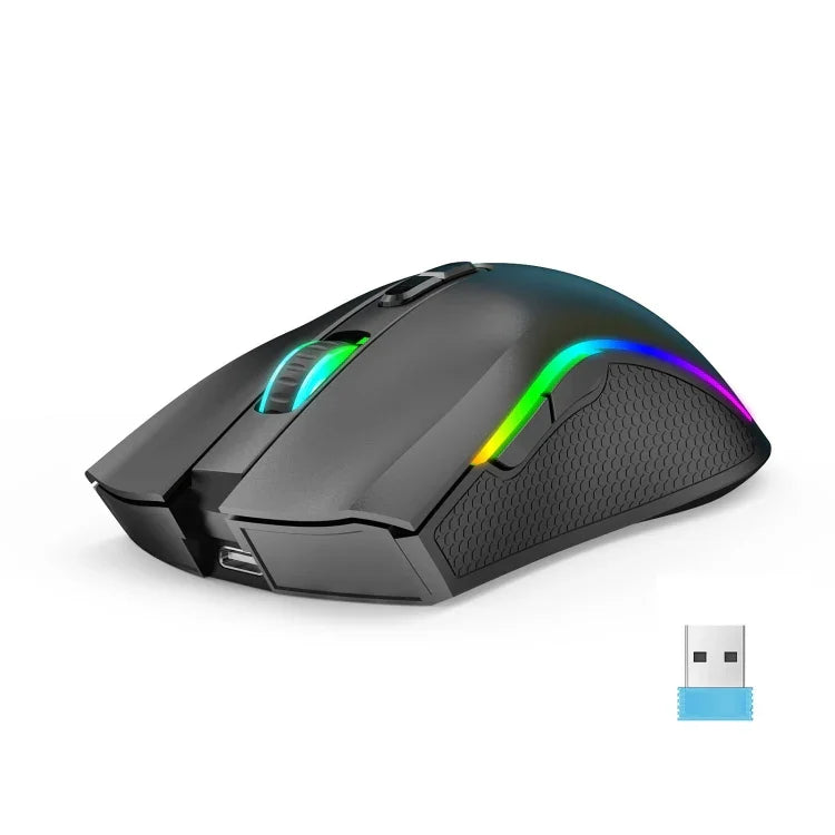 HXSJ T69 เมาส์ไร้สาย 4800DPI มีไฟ RGB 2.4GHz รุ่น T69