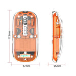 HXSJ T900 เมาส์เกมมิ่งไร้สายโปร่งใสแบบแม่เหล็กสามโหมด