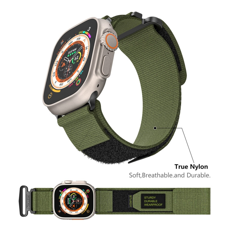สายรัดนาฬิกาไนลอนสองส่วน AW สำหรับ Apple Watch Series 7 41mm, สำหรับ Apple Watch Series 7 45mm, สำหรับ Apple Watch SE 40mm, สำหรับ Apple Watch SE 44mm, สำหรับ Apple Watch Series 6 40mm, สำหรับ Apple Watch Series 6 44mm, สำหรับ Apple Watch Series 5 44mm