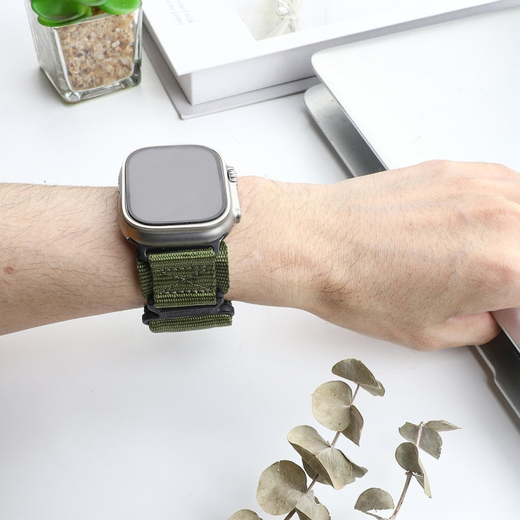 สายรัดนาฬิกาไนลอนสองส่วน AW สำหรับ Apple Watch Series 7 41mm, สำหรับ Apple Watch Series 7 45mm, สำหรับ Apple Watch SE 40mm, สำหรับ Apple Watch SE 44mm, สำหรับ Apple Watch Series 6 40mm, สำหรับ Apple Watch Series 6 44mm, สำหรับ Apple Watch Series 5 44mm