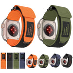 สายรัดนาฬิกาไนลอนสองส่วน AW สำหรับ Apple Watch Series 7 41mm, สำหรับ Apple Watch Series 7 45mm, สำหรับ Apple Watch SE 40mm, สำหรับ Apple Watch SE 44mm, สำหรับ Apple Watch Series 6 40mm, สำหรับ Apple Watch Series 6 44mm, สำหรับ Apple Watch Series 5 44mm