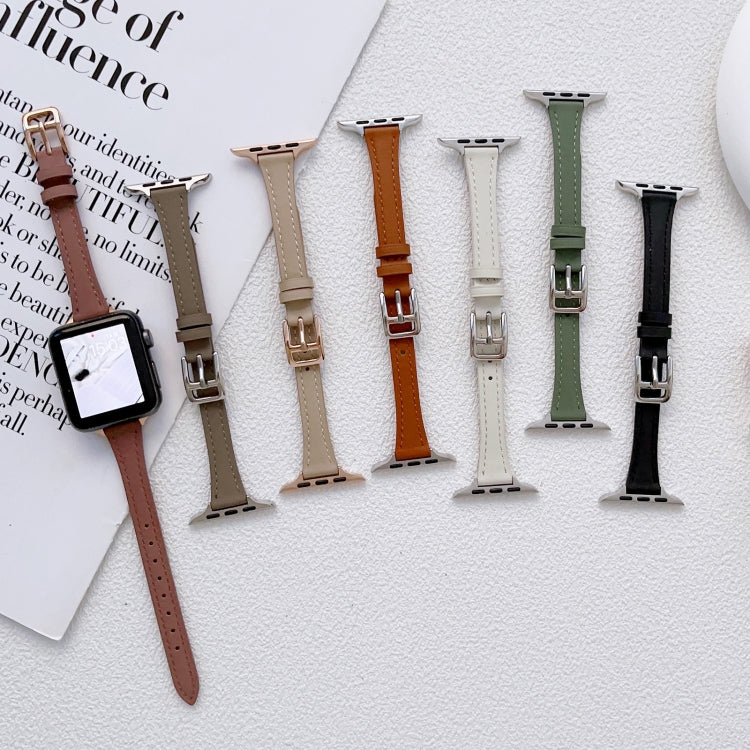 สายรัดนาฬิกาหนังแท้ทรง T แบบบาง สำหรับ Apple Watch Series 2 ขนาด 42 มม., สำหรับ Apple Watch 2 ขนาด 38 มม., สำหรับ Apple Watch ขนาด 42 มม., สำหรับ Apple Watch ขนาด 38 มม.