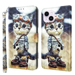 3D Painted Leather Phone Case, For iPhone 15 Pro Max, For iPhone 15 Pro, For iPhone 15 Plus, For iPhone 15