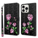3D Painted Leather Phone Case, For iPhone 16 Pro Max, For iPhone 16 Pro, For iPhone 16 Plus, For iPhone 16