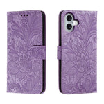 เคสโทรศัพท์หนังแบบพลิกลายดอกไม้ลูกไม้สำหรับนูน สำหรับ iPhone 17e / 16e, สำหรับ iPhone 17 Pro Max, สำหรับ iPhone 17 Pro, สำหรับ iPhone 17, สำหรับ iPhone Air, สำหรับ iPhone 16 Pro Max, สำหรับ iPhone 16 Pro, สำหรับ iPhone 16 Plus