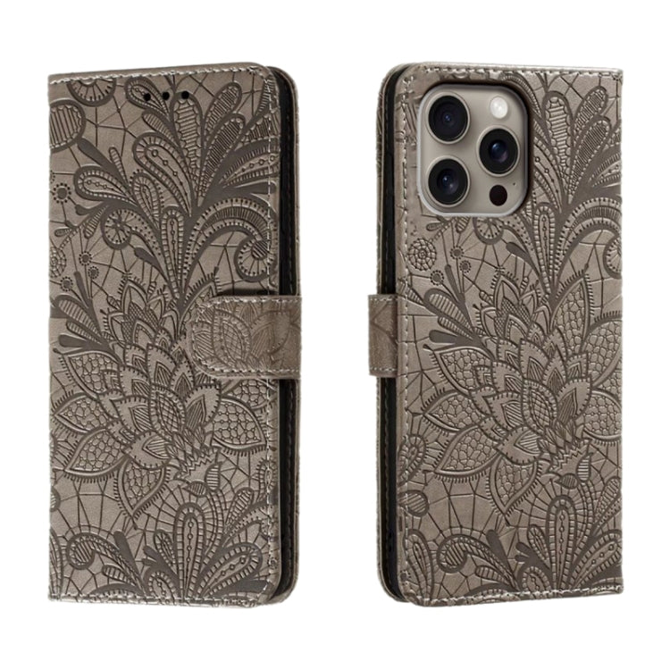เคสโทรศัพท์หนังแบบพลิกลายดอกไม้ลูกไม้สำหรับนูน สำหรับ iPhone 17e / 16e, สำหรับ iPhone 17 Pro Max, สำหรับ iPhone 17 Pro, สำหรับ iPhone 17, สำหรับ iPhone Air, สำหรับ iPhone 16 Pro Max, สำหรับ iPhone 16 Pro, สำหรับ iPhone 16 Plus
