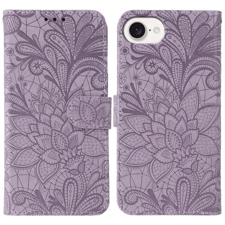 เคสโทรศัพท์หนังแบบพลิกลายดอกไม้ลูกไม้สำหรับนูน สำหรับ iPhone 17e / 16e, สำหรับ iPhone 17 Pro Max, สำหรับ iPhone 17 Pro, สำหรับ iPhone 17, สำหรับ iPhone Air, สำหรับ iPhone 16 Pro Max, สำหรับ iPhone 16 Pro, สำหรับ iPhone 16 Plus
