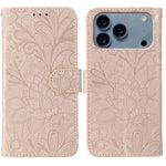 เคสโทรศัพท์หนังแบบพลิกลายดอกไม้ลูกไม้สำหรับนูน สำหรับ iPhone 17e / 16e, สำหรับ iPhone 17 Pro Max, สำหรับ iPhone 17 Pro, สำหรับ iPhone 17, สำหรับ iPhone Air, สำหรับ iPhone 16 Pro Max, สำหรับ iPhone 16 Pro, สำหรับ iPhone 16 Plus