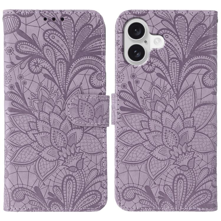 เคสโทรศัพท์หนังแบบพลิกลายดอกไม้ลูกไม้สำหรับนูน สำหรับ iPhone 17e / 16e, สำหรับ iPhone 17 Pro Max, สำหรับ iPhone 17 Pro, สำหรับ iPhone 17, สำหรับ iPhone Air, สำหรับ iPhone 16 Pro Max, สำหรับ iPhone 16 Pro, สำหรับ iPhone 16 Plus