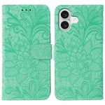 เคสโทรศัพท์หนังแบบพลิกลายดอกไม้ลูกไม้สำหรับนูน สำหรับ iPhone 17e / 16e, สำหรับ iPhone 17 Pro Max, สำหรับ iPhone 17 Pro, สำหรับ iPhone 17, สำหรับ iPhone Air, สำหรับ iPhone 16 Pro Max, สำหรับ iPhone 16 Pro, สำหรับ iPhone 16 Plus