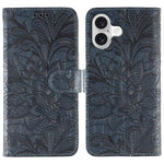 เคสโทรศัพท์หนังแบบพลิกลายดอกไม้ลูกไม้สำหรับนูน สำหรับ iPhone 17e / 16e, สำหรับ iPhone 17 Pro Max, สำหรับ iPhone 17 Pro, สำหรับ iPhone 17, สำหรับ iPhone Air, สำหรับ iPhone 16 Pro Max, สำหรับ iPhone 16 Pro, สำหรับ iPhone 16 Plus