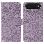 เคสโทรศัพท์หนังแบบพลิกลายดอกไม้ลูกไม้สำหรับนูน สำหรับ iPhone 17e / 16e, สำหรับ iPhone 17 Pro Max, สำหรับ iPhone 17 Pro, สำหรับ iPhone 17, สำหรับ iPhone Air, สำหรับ iPhone 16 Pro Max, สำหรับ iPhone 16 Pro, สำหรับ iPhone 16 Plus