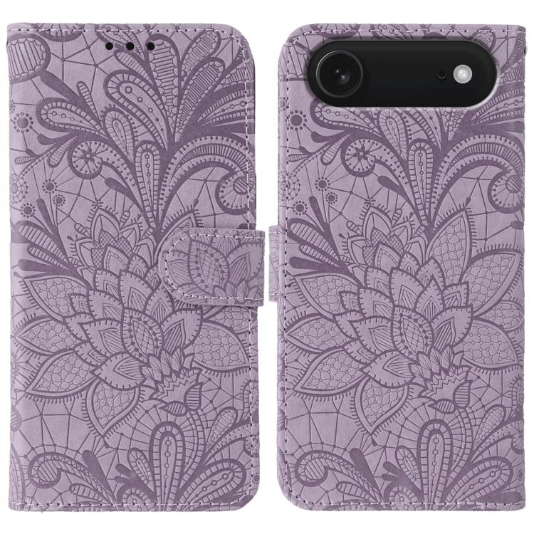 เคสโทรศัพท์หนังแบบพลิกลายดอกไม้ลูกไม้สำหรับนูน สำหรับ iPhone 17e / 16e, สำหรับ iPhone 17 Pro Max, สำหรับ iPhone 17 Pro, สำหรับ iPhone 17, สำหรับ iPhone Air, สำหรับ iPhone 16 Pro Max, สำหรับ iPhone 16 Pro, สำหรับ iPhone 16 Plus