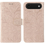 เคสโทรศัพท์หนังแบบพลิกลายดอกไม้ลูกไม้สำหรับนูน สำหรับ iPhone 17e / 16e, สำหรับ iPhone 17 Pro Max, สำหรับ iPhone 17 Pro, สำหรับ iPhone 17, สำหรับ iPhone Air, สำหรับ iPhone 16 Pro Max, สำหรับ iPhone 16 Pro, สำหรับ iPhone 16 Plus