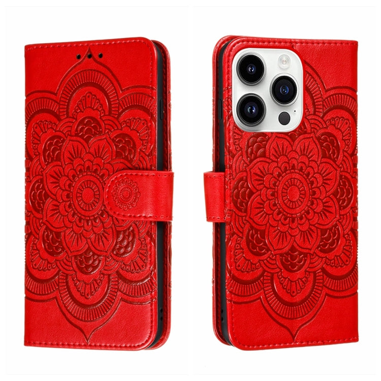เคสโทรศัพท์หนังลายพระอาทิตย์ Mandala สำหรับนูน สำหรับ iPhone 16e / 17e, สำหรับ iPhone 17 Pro Max, สำหรับ iPhone 17 Pro, สำหรับ iPhone 17, สำหรับ iPhone Air, สำหรับ iPhone 15 Pro Max