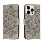 เคสโทรศัพท์หนังลายพระอาทิตย์ Mandala สำหรับนูน สำหรับ iPhone 16e / 17e, สำหรับ iPhone 17 Pro Max, สำหรับ iPhone 17 Pro, สำหรับ iPhone 17, สำหรับ iPhone Air, สำหรับ iPhone 15 Pro Max