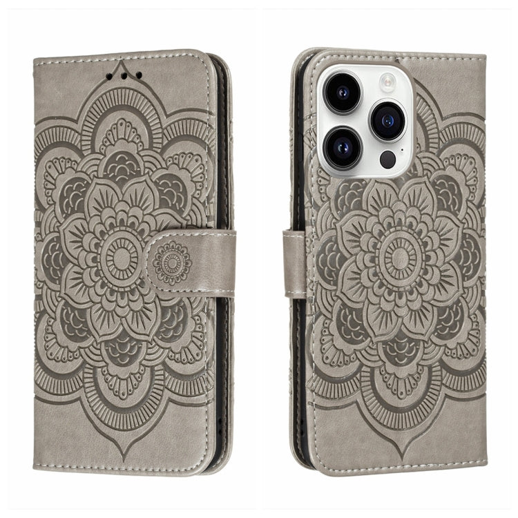 เคสโทรศัพท์หนังลายพระอาทิตย์ Mandala สำหรับนูน สำหรับ iPhone 16e / 17e, สำหรับ iPhone 17 Pro Max, สำหรับ iPhone 17 Pro, สำหรับ iPhone 17, สำหรับ iPhone Air, สำหรับ iPhone 15 Pro Max