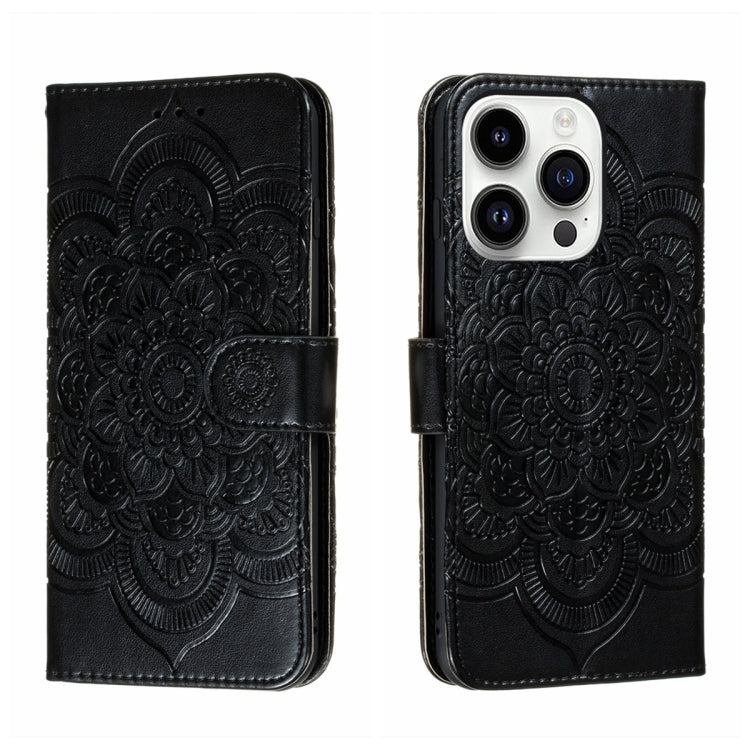 เคสโทรศัพท์หนังลายพระอาทิตย์ Mandala สำหรับนูน สำหรับ iPhone 16e / 17e, สำหรับ iPhone 17 Pro Max, สำหรับ iPhone 17 Pro, สำหรับ iPhone 17, สำหรับ iPhone Air, สำหรับ iPhone 15 Pro Max