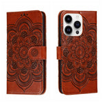 เคสโทรศัพท์หนังลายพระอาทิตย์ Mandala สำหรับนูน สำหรับ iPhone 16e / 17e, สำหรับ iPhone 17 Pro Max, สำหรับ iPhone 17 Pro, สำหรับ iPhone 17, สำหรับ iPhone Air, สำหรับ iPhone 15 Pro Max