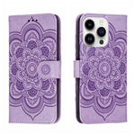 เคสโทรศัพท์หนังลายพระอาทิตย์ Mandala สำหรับนูน สำหรับ iPhone 16e / 17e, สำหรับ iPhone 17 Pro Max, สำหรับ iPhone 17 Pro, สำหรับ iPhone 17, สำหรับ iPhone Air, สำหรับ iPhone 15 Pro Max