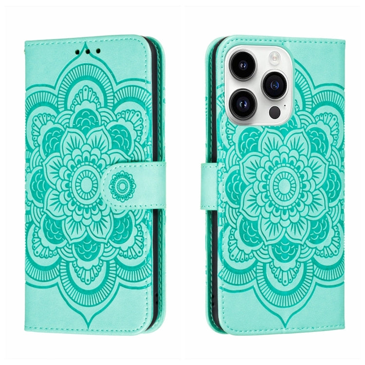 เคสโทรศัพท์หนังลายพระอาทิตย์ Mandala สำหรับนูน สำหรับ iPhone 16e / 17e, สำหรับ iPhone 17 Pro Max, สำหรับ iPhone 17 Pro, สำหรับ iPhone 17, สำหรับ iPhone Air, สำหรับ iPhone 15 Pro Max
