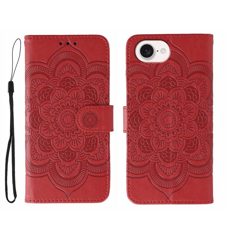 เคสโทรศัพท์หนังลายพระอาทิตย์ Mandala สำหรับนูน สำหรับ iPhone 16e / 17e, สำหรับ iPhone 17 Pro Max, สำหรับ iPhone 17 Pro, สำหรับ iPhone 17, สำหรับ iPhone Air, สำหรับ iPhone 15 Pro Max