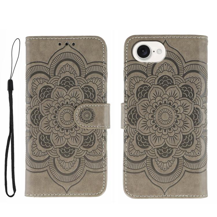 เคสโทรศัพท์หนังลายพระอาทิตย์ Mandala สำหรับนูน สำหรับ iPhone 16e / 17e, สำหรับ iPhone 17 Pro Max, สำหรับ iPhone 17 Pro, สำหรับ iPhone 17, สำหรับ iPhone Air, สำหรับ iPhone 15 Pro Max