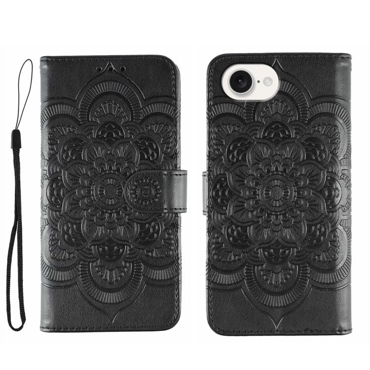 เคสโทรศัพท์หนังลายพระอาทิตย์ Mandala สำหรับนูน สำหรับ iPhone 16e / 17e, สำหรับ iPhone 17 Pro Max, สำหรับ iPhone 17 Pro, สำหรับ iPhone 17, สำหรับ iPhone Air, สำหรับ iPhone 15 Pro Max