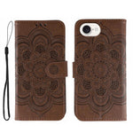 เคสโทรศัพท์หนังลายพระอาทิตย์ Mandala สำหรับนูน สำหรับ iPhone 16e / 17e, สำหรับ iPhone 17 Pro Max, สำหรับ iPhone 17 Pro, สำหรับ iPhone 17, สำหรับ iPhone Air, สำหรับ iPhone 15 Pro Max