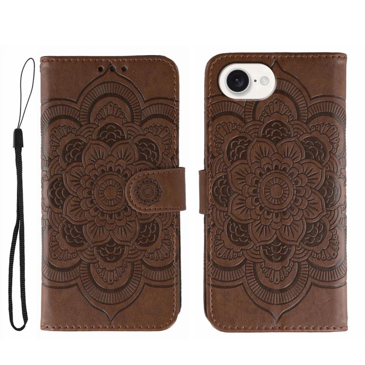 เคสโทรศัพท์หนังลายพระอาทิตย์ Mandala สำหรับนูน สำหรับ iPhone 16e / 17e, สำหรับ iPhone 17 Pro Max, สำหรับ iPhone 17 Pro, สำหรับ iPhone 17, สำหรับ iPhone Air, สำหรับ iPhone 15 Pro Max