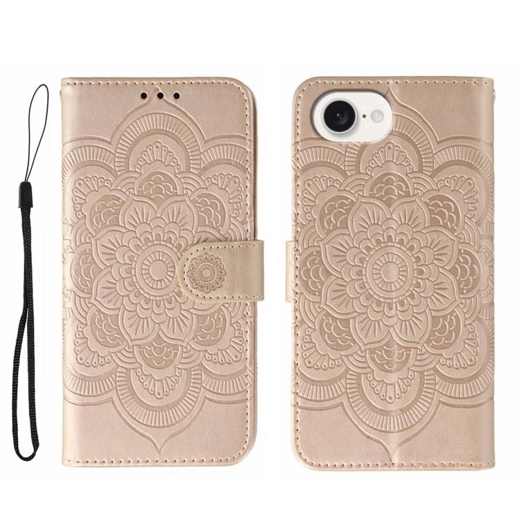 เคสโทรศัพท์หนังลายพระอาทิตย์ Mandala สำหรับนูน สำหรับ iPhone 16e / 17e, สำหรับ iPhone 17 Pro Max, สำหรับ iPhone 17 Pro, สำหรับ iPhone 17, สำหรับ iPhone Air, สำหรับ iPhone 15 Pro Max