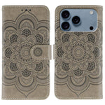 เคสโทรศัพท์หนังลายพระอาทิตย์ Mandala สำหรับนูน สำหรับ iPhone 16e / 17e, สำหรับ iPhone 17 Pro Max, สำหรับ iPhone 17 Pro, สำหรับ iPhone 17, สำหรับ iPhone Air, สำหรับ iPhone 15 Pro Max