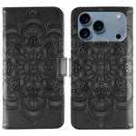 เคสโทรศัพท์หนังลายพระอาทิตย์ Mandala สำหรับนูน สำหรับ iPhone 16e / 17e, สำหรับ iPhone 17 Pro Max, สำหรับ iPhone 17 Pro, สำหรับ iPhone 17, สำหรับ iPhone Air, สำหรับ iPhone 15 Pro Max