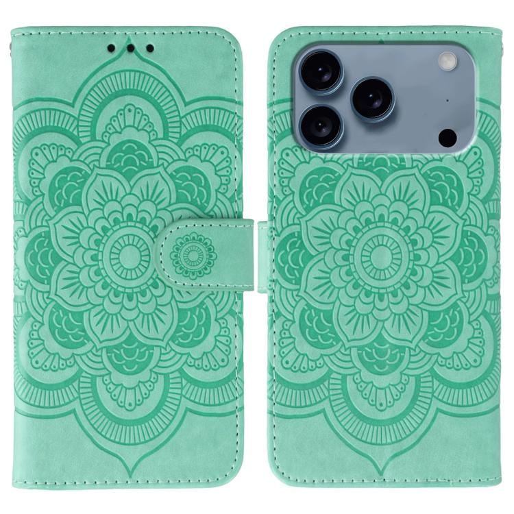 เคสโทรศัพท์หนังลายพระอาทิตย์ Mandala สำหรับนูน สำหรับ iPhone 16e / 17e, สำหรับ iPhone 17 Pro Max, สำหรับ iPhone 17 Pro, สำหรับ iPhone 17, สำหรับ iPhone Air, สำหรับ iPhone 15 Pro Max