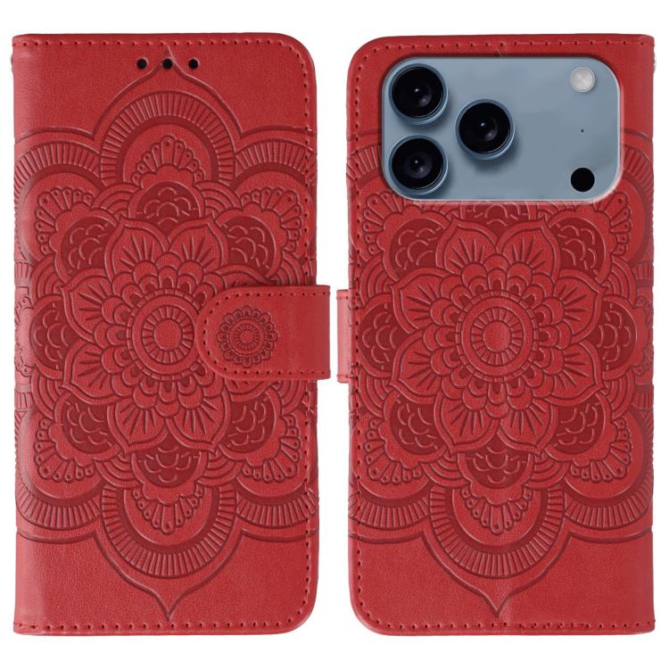 เคสโทรศัพท์หนังลายพระอาทิตย์ Mandala สำหรับนูน สำหรับ iPhone 16e / 17e, สำหรับ iPhone 17 Pro Max, สำหรับ iPhone 17 Pro, สำหรับ iPhone 17, สำหรับ iPhone Air, สำหรับ iPhone 15 Pro Max