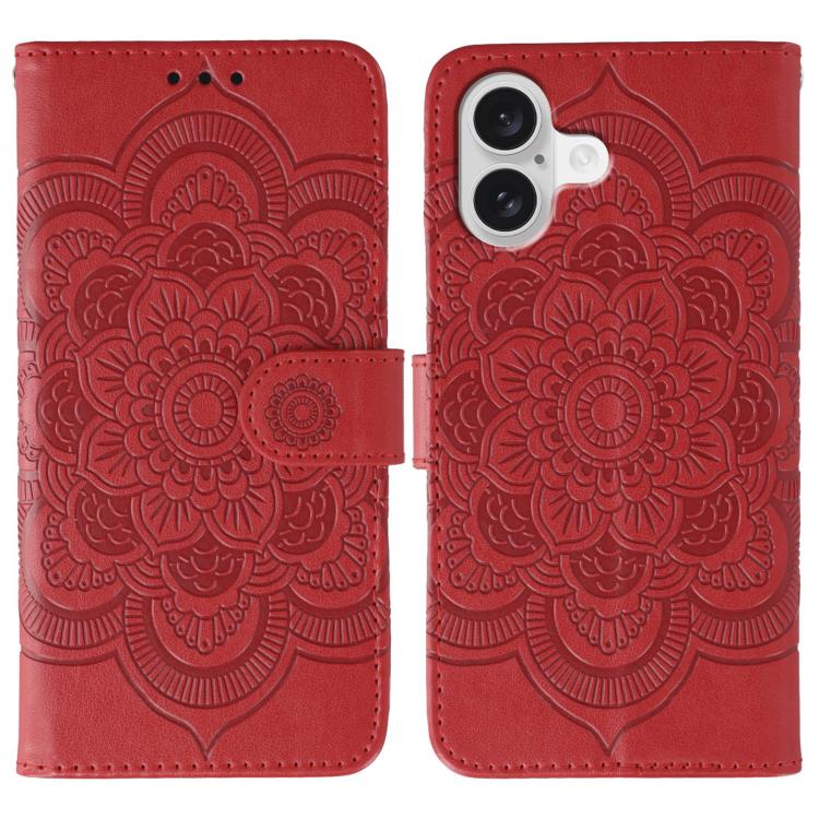 เคสโทรศัพท์หนังลายพระอาทิตย์ Mandala สำหรับนูน สำหรับ iPhone 16e / 17e, สำหรับ iPhone 17 Pro Max, สำหรับ iPhone 17 Pro, สำหรับ iPhone 17, สำหรับ iPhone Air, สำหรับ iPhone 15 Pro Max
