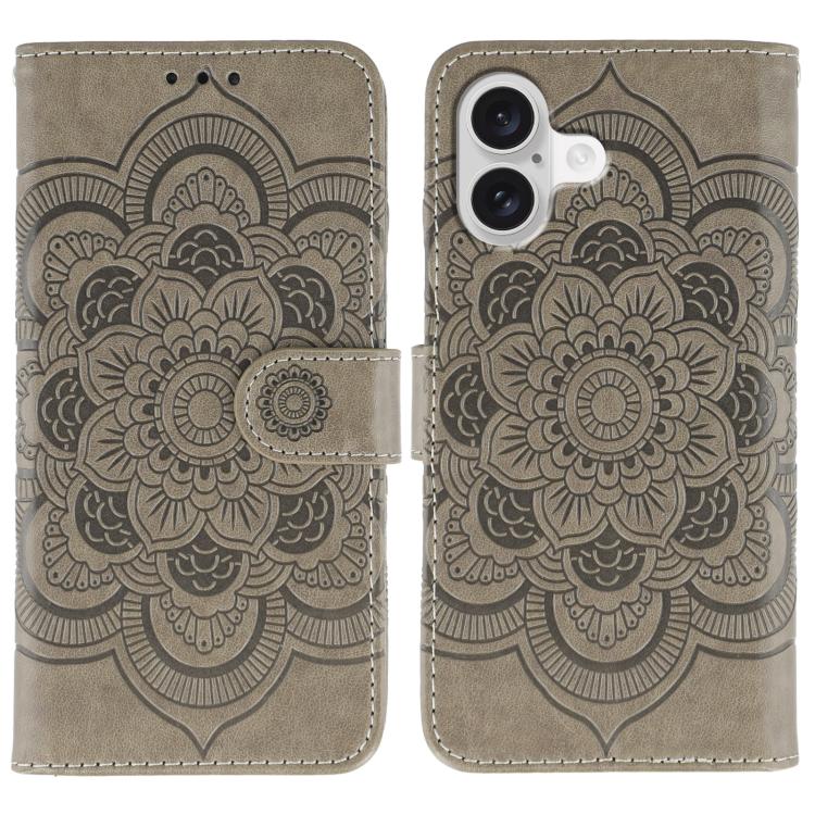 เคสโทรศัพท์หนังลายพระอาทิตย์ Mandala สำหรับนูน สำหรับ iPhone 16e / 17e, สำหรับ iPhone 17 Pro Max, สำหรับ iPhone 17 Pro, สำหรับ iPhone 17, สำหรับ iPhone Air, สำหรับ iPhone 15 Pro Max