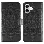 เคสโทรศัพท์หนังลายพระอาทิตย์ Mandala สำหรับนูน สำหรับ iPhone 16e / 17e, สำหรับ iPhone 17 Pro Max, สำหรับ iPhone 17 Pro, สำหรับ iPhone 17, สำหรับ iPhone Air, สำหรับ iPhone 15 Pro Max