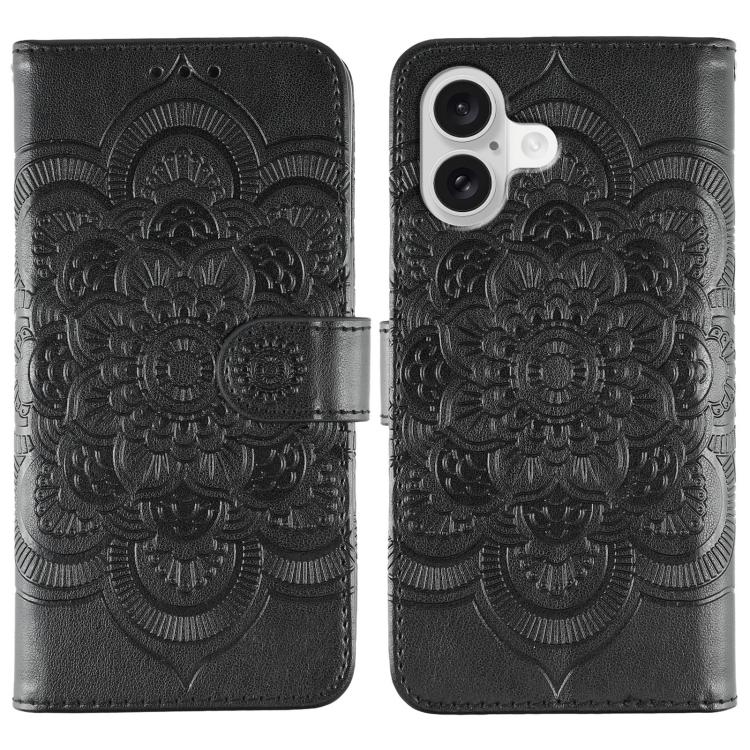 เคสโทรศัพท์หนังลายพระอาทิตย์ Mandala สำหรับนูน สำหรับ iPhone 16e / 17e, สำหรับ iPhone 17 Pro Max, สำหรับ iPhone 17 Pro, สำหรับ iPhone 17, สำหรับ iPhone Air, สำหรับ iPhone 15 Pro Max