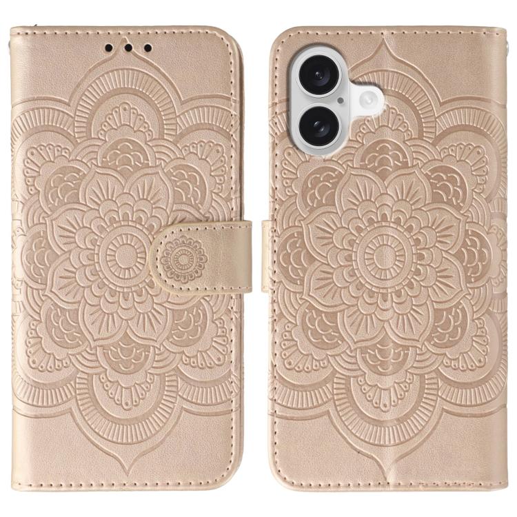 เคสโทรศัพท์หนังลายพระอาทิตย์ Mandala สำหรับนูน สำหรับ iPhone 16e / 17e, สำหรับ iPhone 17 Pro Max, สำหรับ iPhone 17 Pro, สำหรับ iPhone 17, สำหรับ iPhone Air, สำหรับ iPhone 15 Pro Max
