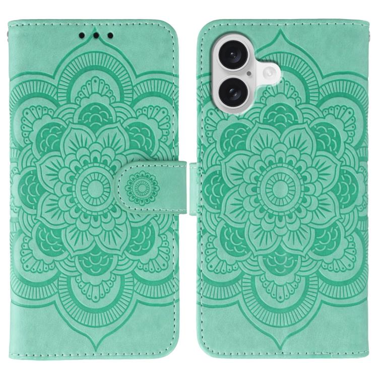 เคสโทรศัพท์หนังลายพระอาทิตย์ Mandala สำหรับนูน สำหรับ iPhone 16e / 17e, สำหรับ iPhone 17 Pro Max, สำหรับ iPhone 17 Pro, สำหรับ iPhone 17, สำหรับ iPhone Air, สำหรับ iPhone 15 Pro Max