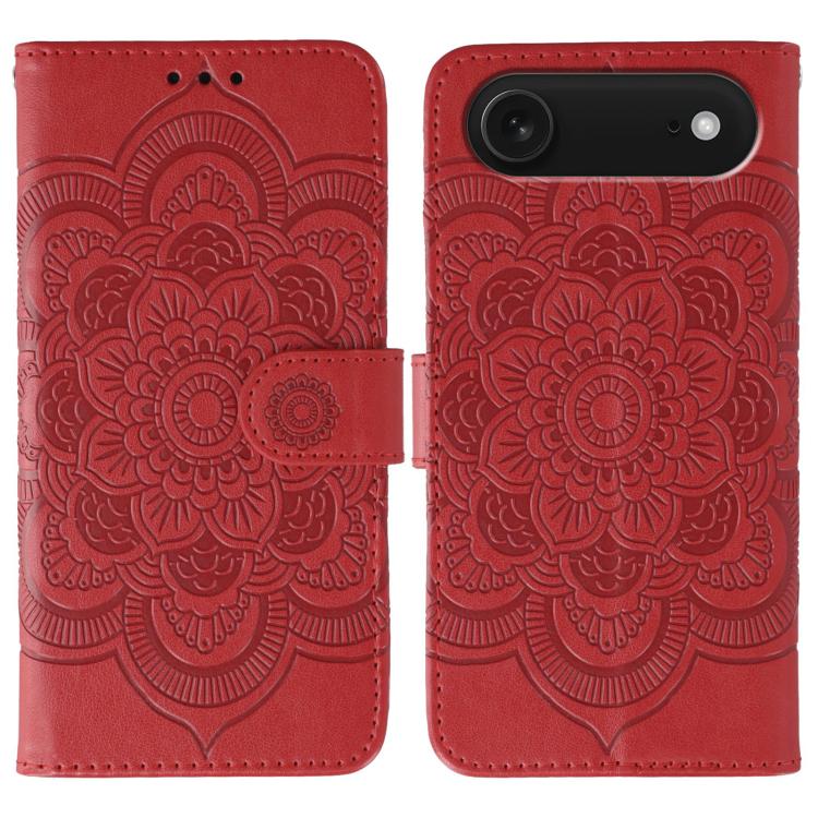 เคสโทรศัพท์หนังลายพระอาทิตย์ Mandala สำหรับนูน สำหรับ iPhone 16e / 17e, สำหรับ iPhone 17 Pro Max, สำหรับ iPhone 17 Pro, สำหรับ iPhone 17, สำหรับ iPhone Air, สำหรับ iPhone 15 Pro Max