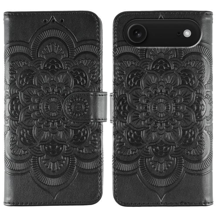เคสโทรศัพท์หนังลายพระอาทิตย์ Mandala สำหรับนูน สำหรับ iPhone 16e / 17e, สำหรับ iPhone 17 Pro Max, สำหรับ iPhone 17 Pro, สำหรับ iPhone 17, สำหรับ iPhone Air, สำหรับ iPhone 15 Pro Max