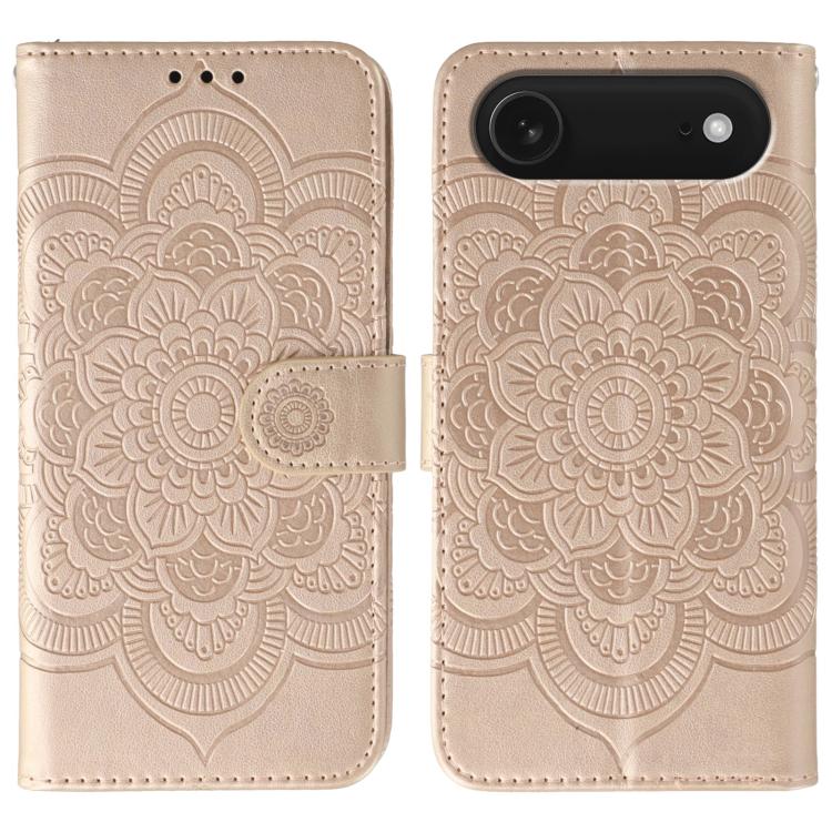 เคสโทรศัพท์หนังลายพระอาทิตย์ Mandala สำหรับนูน สำหรับ iPhone 16e / 17e, สำหรับ iPhone 17 Pro Max, สำหรับ iPhone 17 Pro, สำหรับ iPhone 17, สำหรับ iPhone Air, สำหรับ iPhone 15 Pro Max