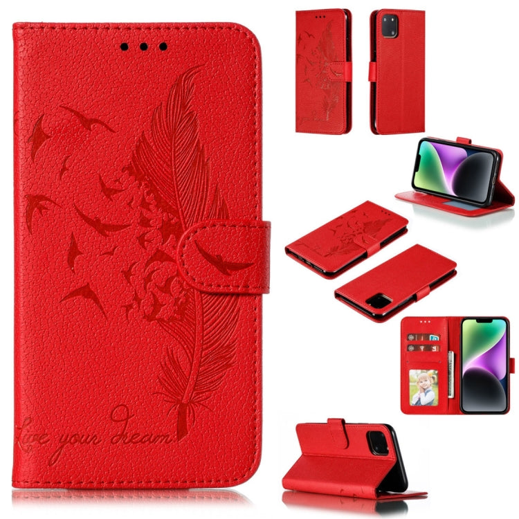 เคสโทรศัพท์หนังลายลิ้นจี่ลายขนนก สำหรับ iPhone 17 Pro Max, สำหรับ iPhone 17 Pro, สำหรับ iPhone 17, สำหรับ iPhone Air, สำหรับ iPhone 15 Pro Max, สำหรับ iPhone 15 Pro, สำหรับ iPhone 15 Plus, สำหรับ iPhone 15